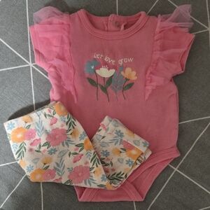 Pink Floral Kids Matching Set
